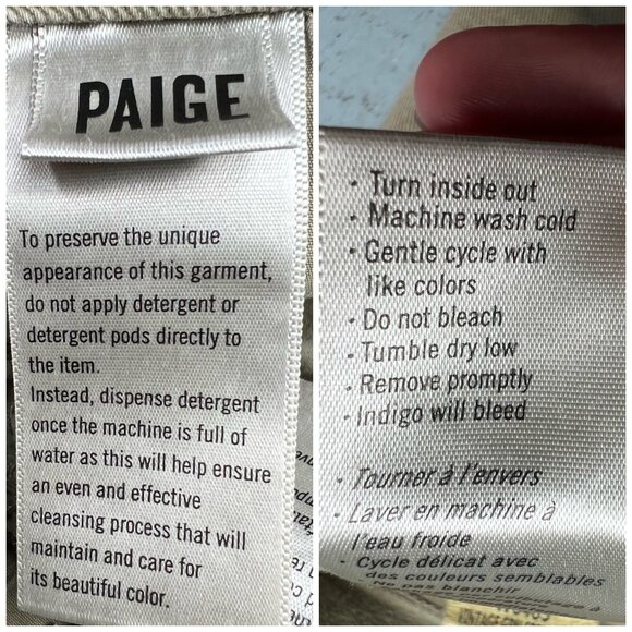 Paige Hoxton Slim Crop Jeans Sage Green Distressed Raw Hem Size 24 - Picture 5 of 10